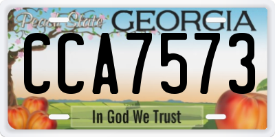 GA license plate CCA7573