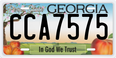 GA license plate CCA7575