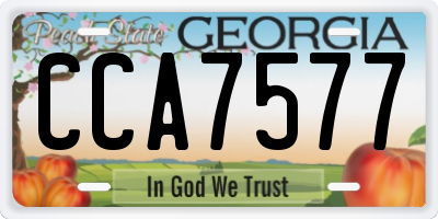 GA license plate CCA7577