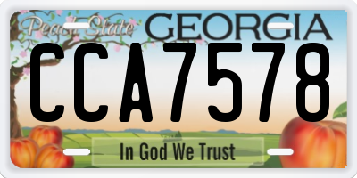 GA license plate CCA7578