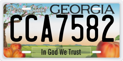 GA license plate CCA7582