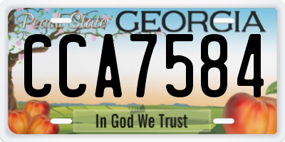 GA license plate CCA7584