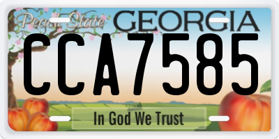 GA license plate CCA7585