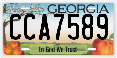 GA license plate CCA7589