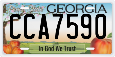 GA license plate CCA7590