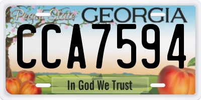 GA license plate CCA7594