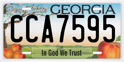 GA license plate CCA7595