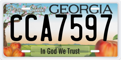 GA license plate CCA7597