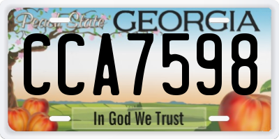 GA license plate CCA7598