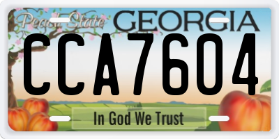 GA license plate CCA7604