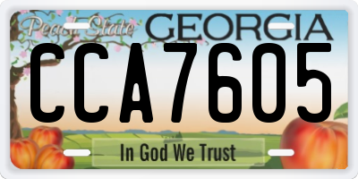 GA license plate CCA7605