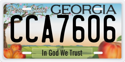 GA license plate CCA7606