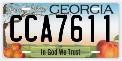 GA license plate CCA7611