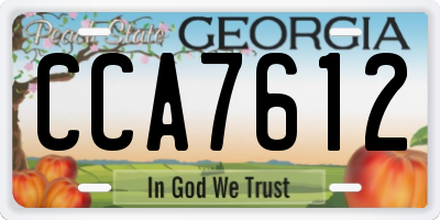 GA license plate CCA7612