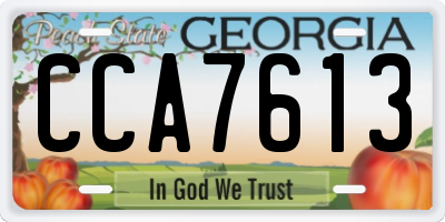 GA license plate CCA7613