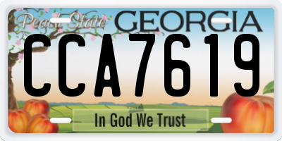 GA license plate CCA7619