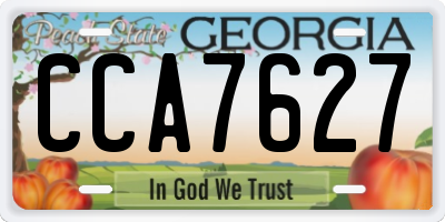 GA license plate CCA7627