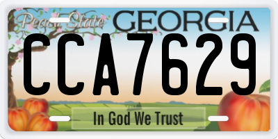 GA license plate CCA7629