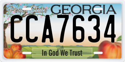 GA license plate CCA7634
