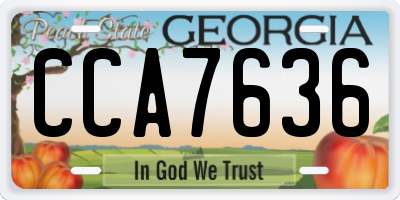 GA license plate CCA7636