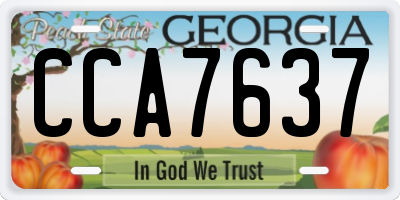 GA license plate CCA7637