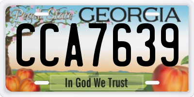 GA license plate CCA7639