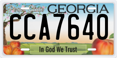 GA license plate CCA7640
