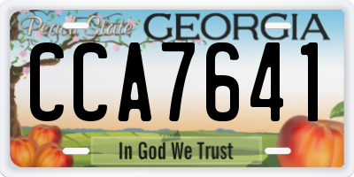 GA license plate CCA7641