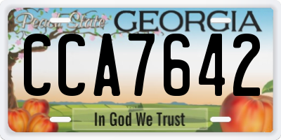 GA license plate CCA7642