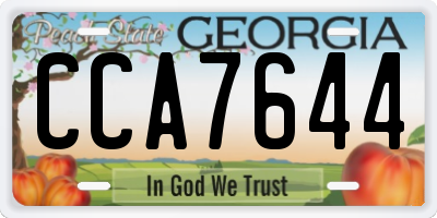 GA license plate CCA7644