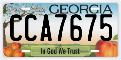 GA license plate CCA7675