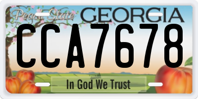 GA license plate CCA7678