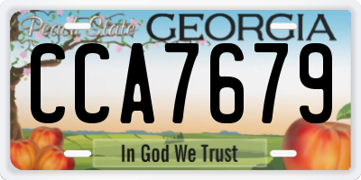 GA license plate CCA7679