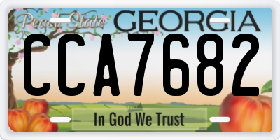 GA license plate CCA7682