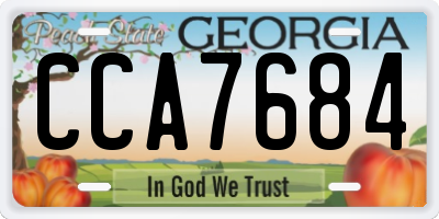 GA license plate CCA7684