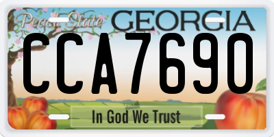 GA license plate CCA7690