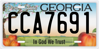 GA license plate CCA7691