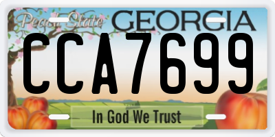 GA license plate CCA7699