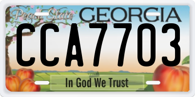 GA license plate CCA7703