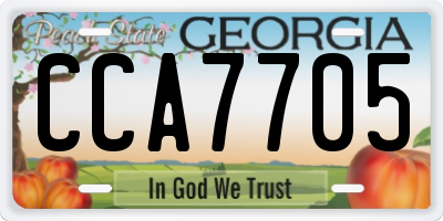 GA license plate CCA7705