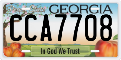 GA license plate CCA7708