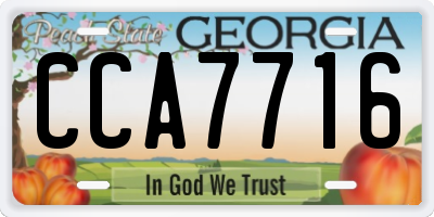 GA license plate CCA7716