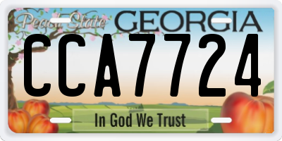 GA license plate CCA7724