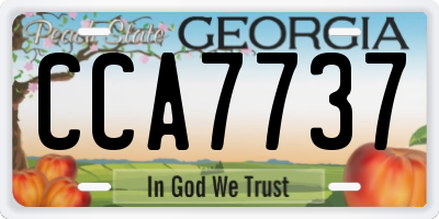 GA license plate CCA7737