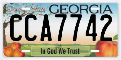 GA license plate CCA7742