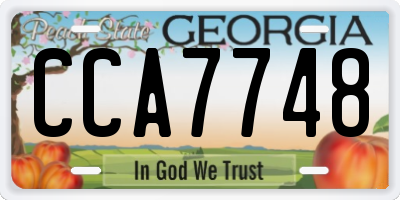 GA license plate CCA7748