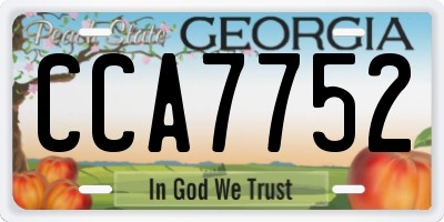 GA license plate CCA7752