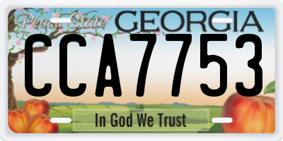 GA license plate CCA7753