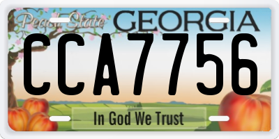 GA license plate CCA7756