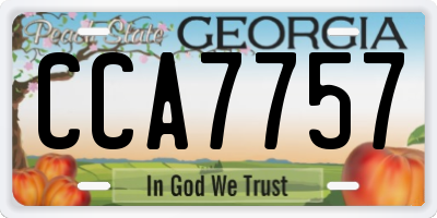 GA license plate CCA7757